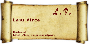 Lapu Vince névjegykártya